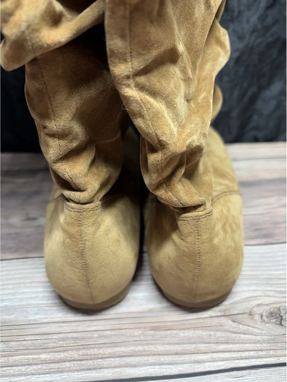 Women's Tan Suede Slouch Boots Size 7.5